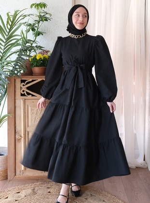 أسود - فستان - Ceylan Otantik