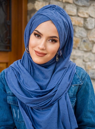 جينز أزرق - حجابات جاهزة - AİŞE TESETTÜR