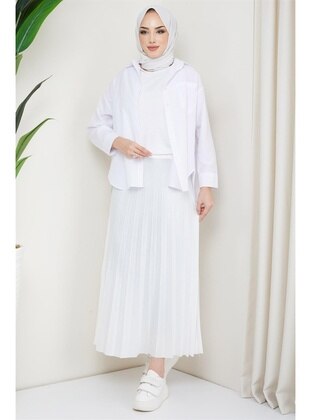 White - Skirt - Hafsa Mina