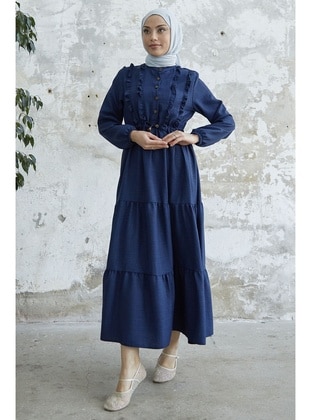 Navy Blue - Modest Dress - InStyle