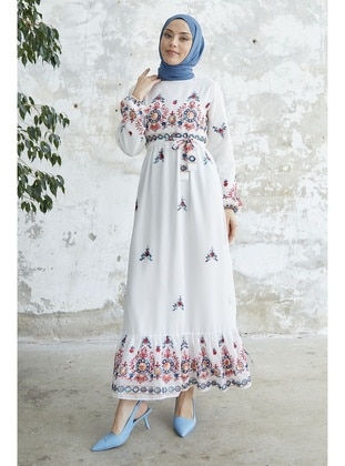 White - Fully Lined - Modest Dress - InStyle