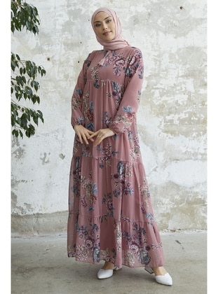 Dusty Rose - Floral - Fully Lined - Modest Dress - InStyle