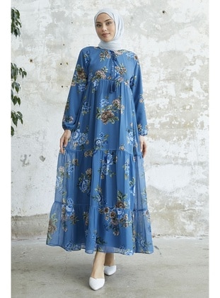 Indigo - Floral - Modest Dress - InStyle
