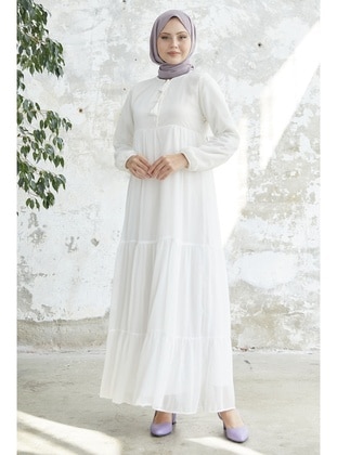 White - Fully Lined - Modest Dress - InStyle