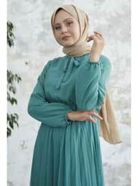 Turquoise - Fully Lined - Modest Dress