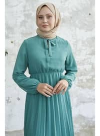 Turquoise - Fully Lined - Modest Dress