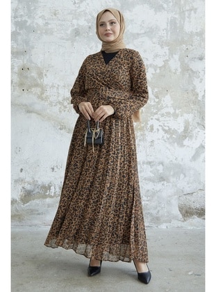 Brown - Fully Lined - Modest Dress - InStyle