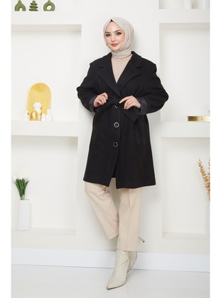 Black - Fully Lined - Plus Size Puffer Jacket - İmaj Butik