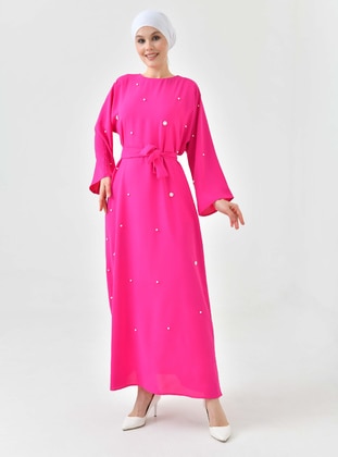 Fuchsia - Modest Dress - Tuncay