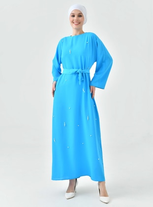 Blue - Modest Dress - Tuncay