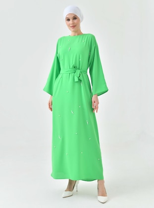 Light Green - Modest Dress - Tuncay