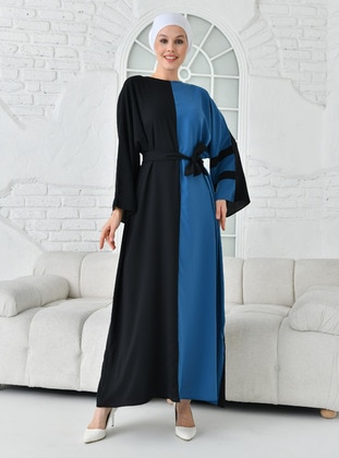 Black - Petrol - Modest Dress - Filizzade