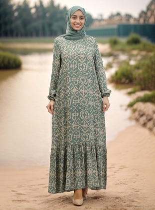 Green Almon - Modest Dress - New Ats