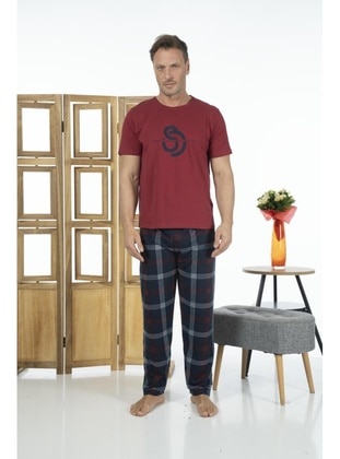 Burgundy - Men`s Pyjama Sets - Estiva