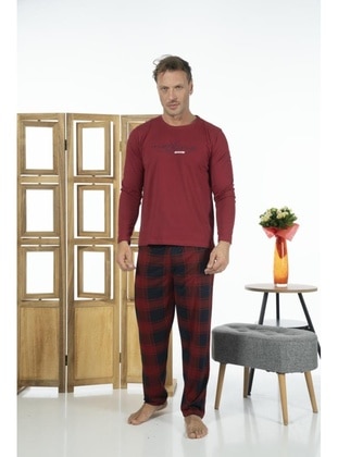 Burgundy - Men`s Pyjama Sets - Estiva