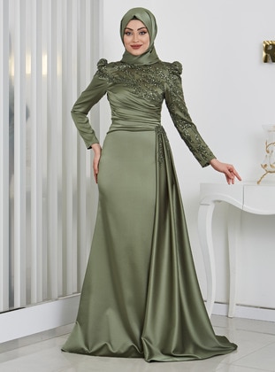 Khaki - Modest Evening Dress - Rana Zenn