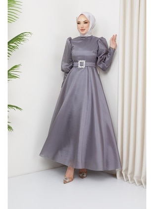 Grey - 1000gr - Modest Evening Dress - Hakimoda