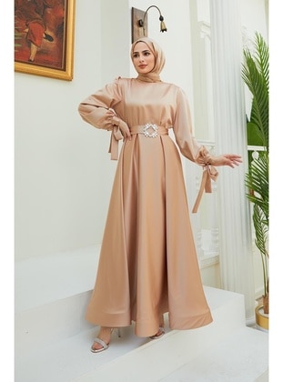 Camel - Modest Evening Dress - Hakimoda