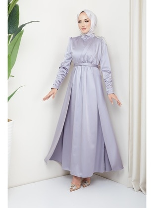 Grey - Modest Evening Dress - Hakimoda