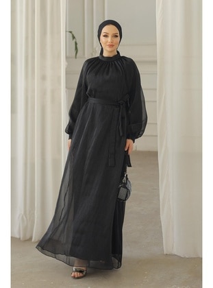 Black - 1000gr - Modest Evening Dress - Hakimoda