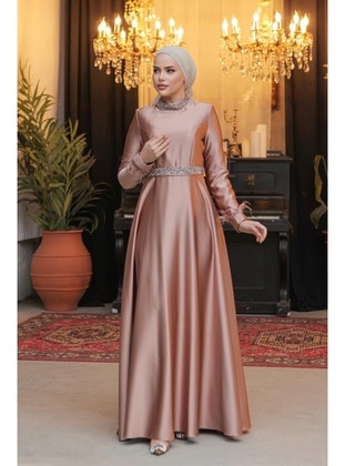 Camel - 1000gr - Modest Evening Dress - Hakimoda