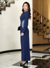 Indigo Abendkleid