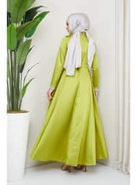 Olive Green - Modest Evening Dress