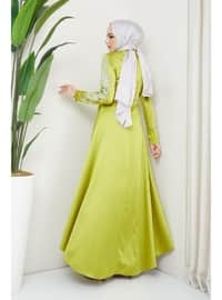 Olive Green - Modest Evening Dress
