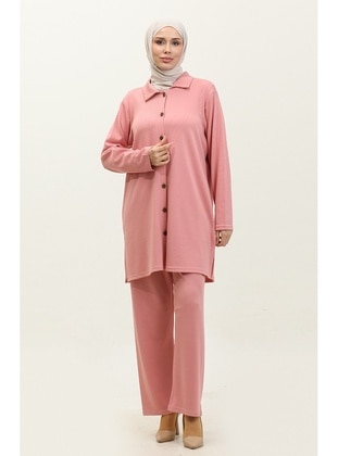 Powder Pink - Plus Size Suit - GELİNCE