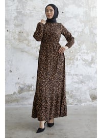 Brown - Unlined - Modest Dress