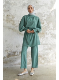 Mint Green - Unlined - Polo neck - Suit