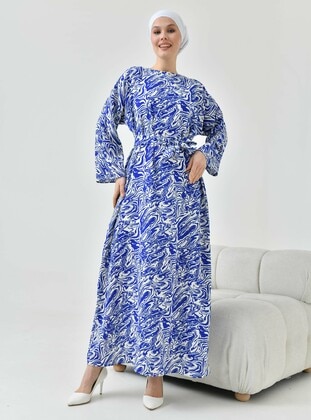 Midnight Blue - Modest Dress - Tuncay