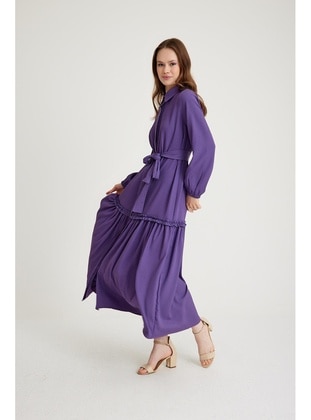 Lilac - Modest Dress - Olcay