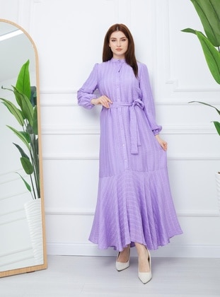 Lilac - Modest Dress - Olcay