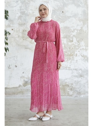 Pink - Fully Lined - Modest Dress - InStyle
