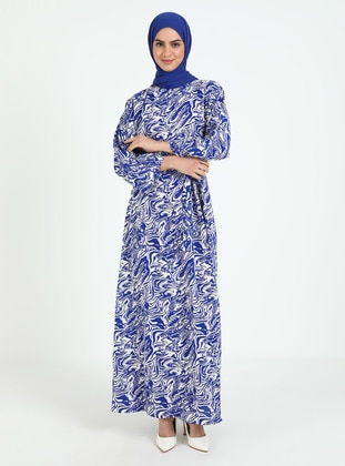 Midnight Blue - Modest Dress - Tuncay