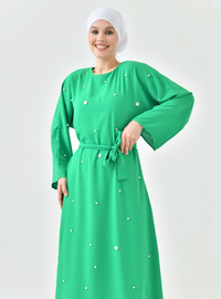Robe Émeraude avec Détails de Perles