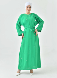 Robe Émeraude avec Détails de Perles
