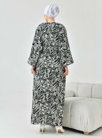Wasser Muster Hijab Kleid Schwarz