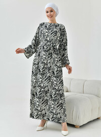 Wasser Muster Hijab Kleid Schwarz