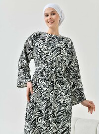 Wasser Muster Hijab Kleid Schwarz