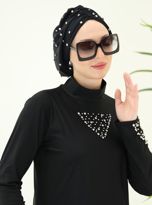 Black - Swim Hijab - Ns Tasarım