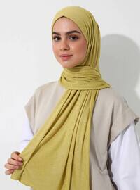 Olive Green - Practical Plain Cotton Shawl Instant Scarf