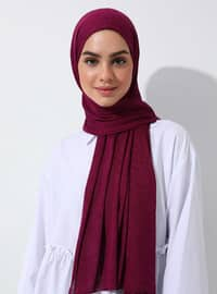 Fuchsia - Practical Plain Cotton Shawl Instant Scarf