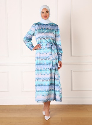 Blue - Modest Dress - Refka