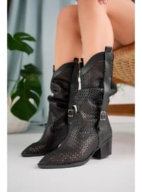 Black - Cowboy Boots - Boots