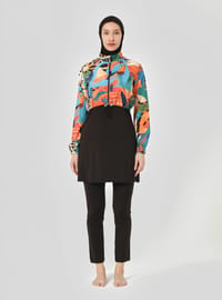 Burkini Imprimé Noir Jaune