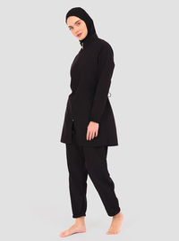 Bescheidenes Badeanzug Set Schwarz