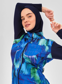 Marineblauer Burkini Badeanzug