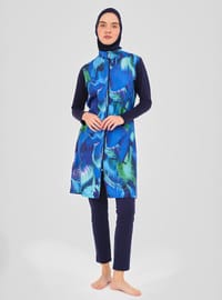 Marineblauer Burkini Badeanzug